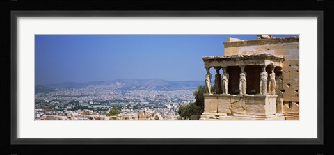 Framed City viewed from a temple, Erechtheion, Acropolis, Athens, Greece Print