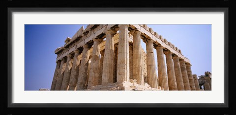 Framed Old ruins of a temple, Parthenon, Acropolis, Athens, Greece Print