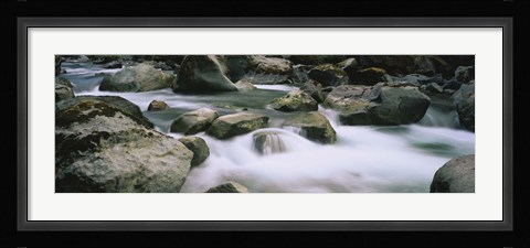 Framed River flowing through rocks, Skokomish River, Olympic National Park, Washington State, USA Print