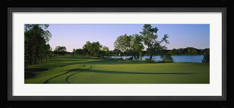 Framed Lake on a golf course, White Deer Run Golf Club, Vernon Hills, Lake County, Illinois, USA Print