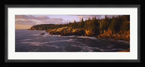 Framed Rock formations at the coast, Monument Cove, Mount Desert Island, Acadia National Park, Maine Print