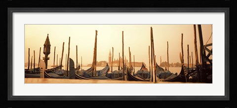 Framed Gondolas moored at a harbor, San Marco Giardinetti, Venice, Italy Print