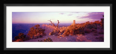 Framed Rock formations with a river, Desert View Watchtower, Desert Point, Grand Canyon National Park, Arizona Print