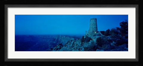 Framed Desert View Watchtower in Blue, Desert Point, Grand Canyon National Park, Arizona Print