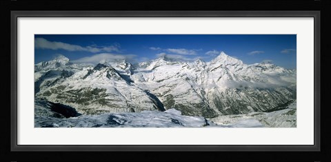 Framed Mountains covered with snow, Matterhorn, Switzerland Print