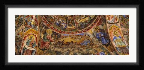 Framed Fresco on the ceiling of the Rila Monastery, Bulgaria Print