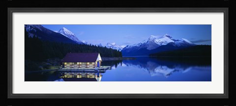 Framed Maligne Lake, Jasper National Park, Alberta, Canada Print