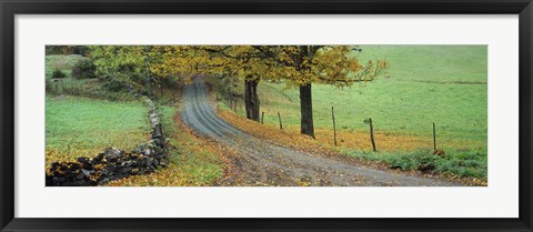 Framed Highway passing through a landscape, Old King&#39;s Highway, Woodstock, Vermont, USA Print