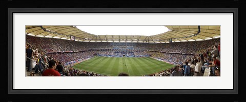 Framed Crowd in a stadium to watch a soccer match, Hamburg, Germany Print