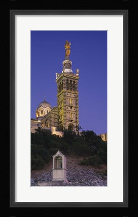 Framed Low angle view of a tower of a church, Notre Dame De La Garde, Marseille, France Print