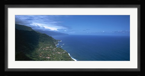 Framed High angle view of a coastline, Boaventura, Sao Vicente, Madeira, Portugal Print