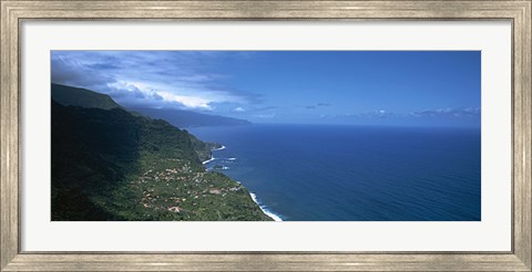 Framed High angle view of a coastline, Boaventura, Sao Vicente, Madeira, Portugal Print