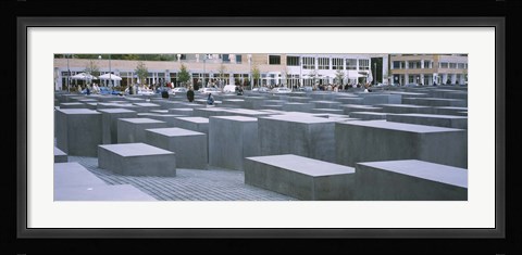Framed Group of people walking near memorials, Memorial To The Murdered Jews of Europe, Berlin, Germany Print