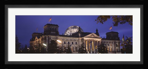 Framed Facade of a building at dusk, The Reichstag, Berlin, Germany Print