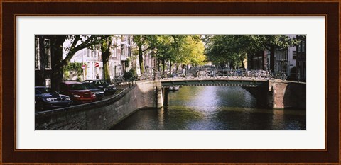 Framed Bridge across a channel, Amsterdam, Netherlands Print