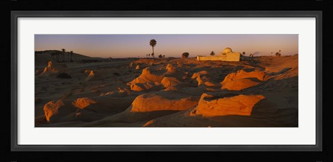 Framed Mosque on a hill, Douz, Tunisia Print