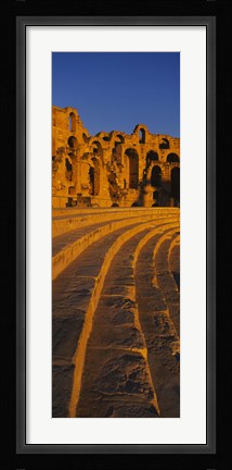 Framed Old ruins of an amphitheater, Roman Theater, El Djem, Mahdia Governorate, Tunisia Print
