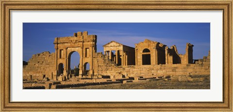 Framed Old ruins of buildings in a city, Sbeitla, Kairwan, Tunisia Print