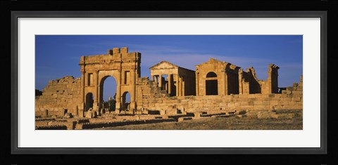 Framed Old ruins of buildings in a city, Sbeitla, Kairwan, Tunisia Print