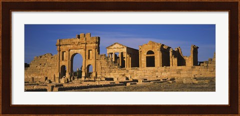 Framed Old ruins of buildings in a city, Sbeitla, Kairwan, Tunisia Print