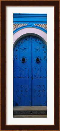 Framed Closed door of a house, Medina, Sousse, Tunisia Print