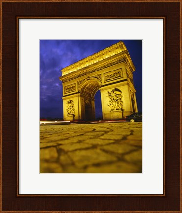 Framed Low angle view of a triumphal arch, Arc De Triomphe, Paris, France Print