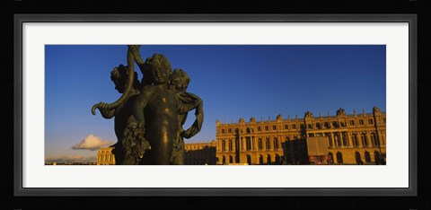 Framed Statues in front of a castle, Chateau de Versailles, Versailles, Yvelines, France Print