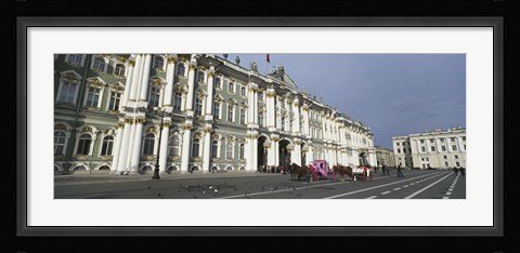 Framed Museum along a road, State Hermitage Museum, Winter Palace, Palace Square, St. Petersburg, Russia Print