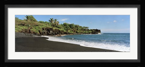 Framed Surf on the beach, Black Sand Beach, Maui, Hawaii, USA Print