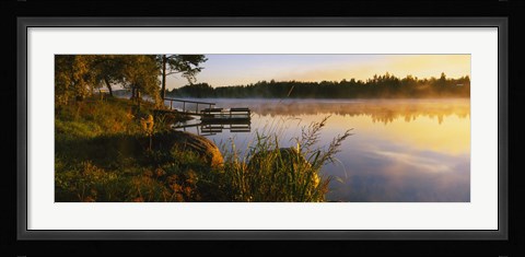 Framed Reflection of sunlight in water, Vuoksi River, Imatra, Finland Print