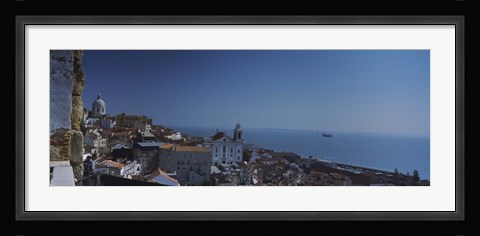 Framed High angle view of a city viewed from a tower, Alfama, Lisbon, Portugal Print