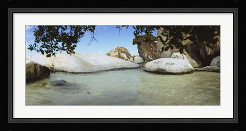 Framed Rocks in water, The Baths, Virgin Gorda, British Virgin Islands Print