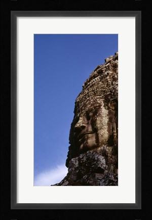 Framed Low angle view of a face carving, Angkor Wat, Cambodia Print
