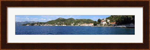 Framed Buildings at the waterfront, Adriatic Sea, Lopud Island, Dubrovnik, Croatia Print