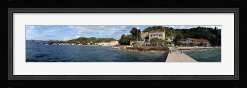 Framed Pier in the sea, Adriatic Sea, Lopud Island, Dubrovnik, Croatia Print