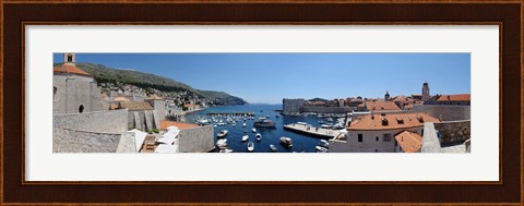 Framed Boats in the sea, UI Sv Dominika, Dubrovnik, Croatia Print