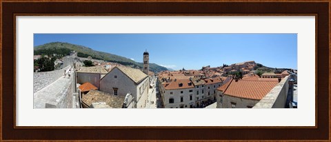 Framed High angle view of buildings, Minceta Tower, Dubrovnik, Croatia Print