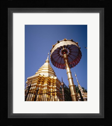 Framed Golden Chedi, Wat Phrathat Doi Suthep, Chiang Mai Province, Thailand Print