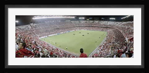 Framed Crowd in a stadium, Sevilla FC, Estadio Ramon Sanchez Pizjuan, Seville, Seville Province, Andalusia, Spain Print