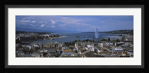 Framed Buildings in a city, Lake Geneva, Lausanne, Switzerland Print