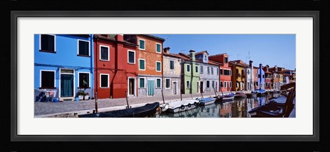 Framed Houses at the waterfront, Burano, Venetian Lagoon, Venice, Italy Print