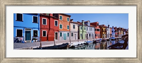 Framed Houses at the waterfront, Burano, Venetian Lagoon, Venice, Italy Print