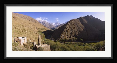 Framed Ruins of a village with mountains in the background, Atlas Mountains, Marrakesh, Morocco Print