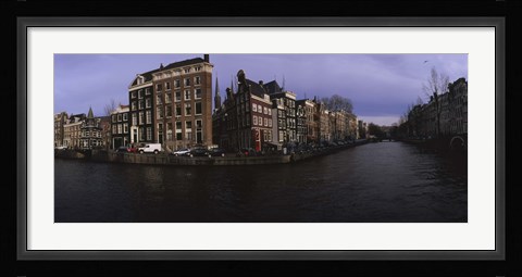 Framed Buildings along a canal, Amsterdam, Netherlands Print