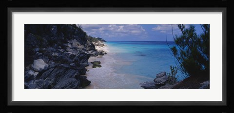 Framed Rocks on the coast, Bermuda Print