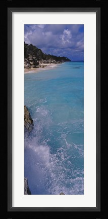 Framed Waves breaking on rocks, Bermuda Print