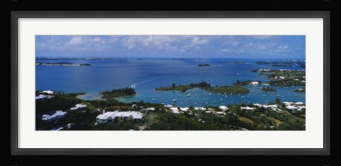 Framed High angle view of buildings at the waterfront, Gibbs Hill Lighthouse, Bermuda Print