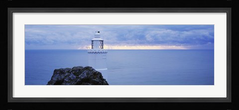 Framed Lighthouse at the seaside, Start Point Lighthouse, Devon, England Print