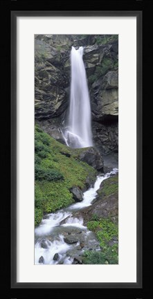 Framed Waterfall in a forest, Sass Grund, Switzerland Print