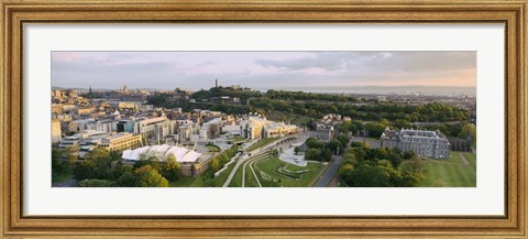 Framed High angle view of a city, Holyrood Palace, Our Dynamic Earth and Scottish Parliament Building, Edinburgh, Scotland Print
